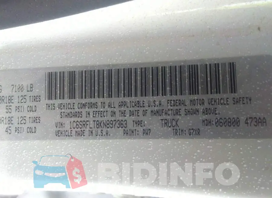1C6SRFLT8KN897363 Photo# 9