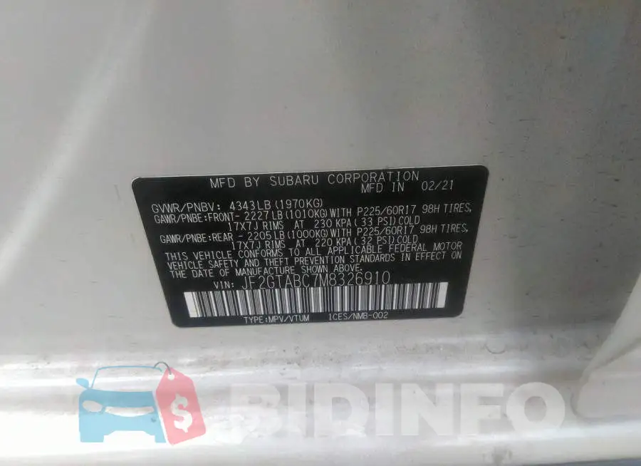 JF2GTABC7M8326910 Photo# 9
