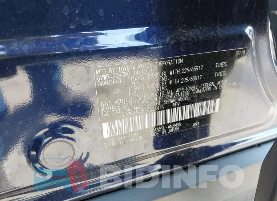JTMW1RFV8KD503415 Photo# 9