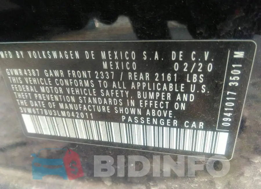 3VW6T7BU3LM042011 Photo# 9