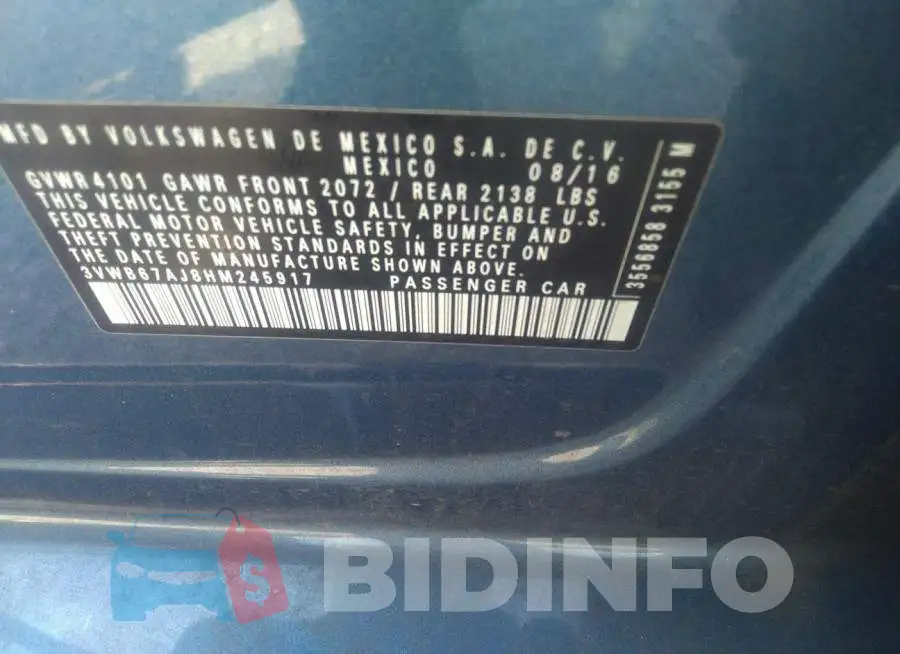 3VWB67AJ8HM245917 Photo# 9