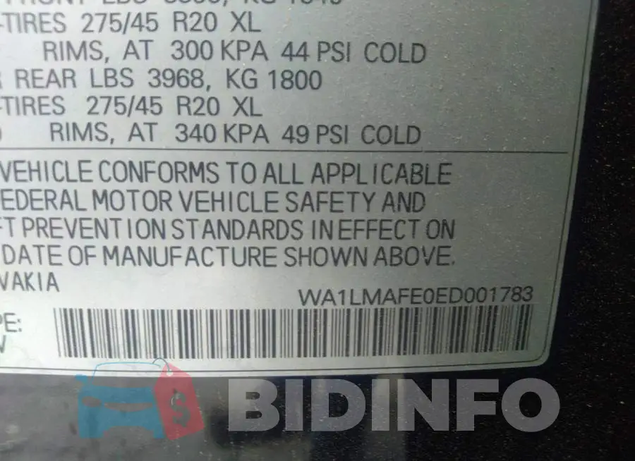WA1LMAFE0ED001783 Photo# 9