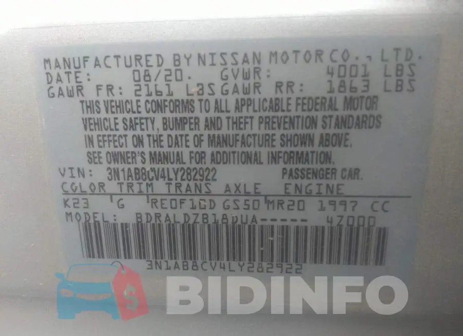 3N1AB8CV4LY282922 Photo# 9
