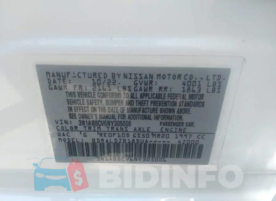3N1AB8CV6NY305006 Photo# 9