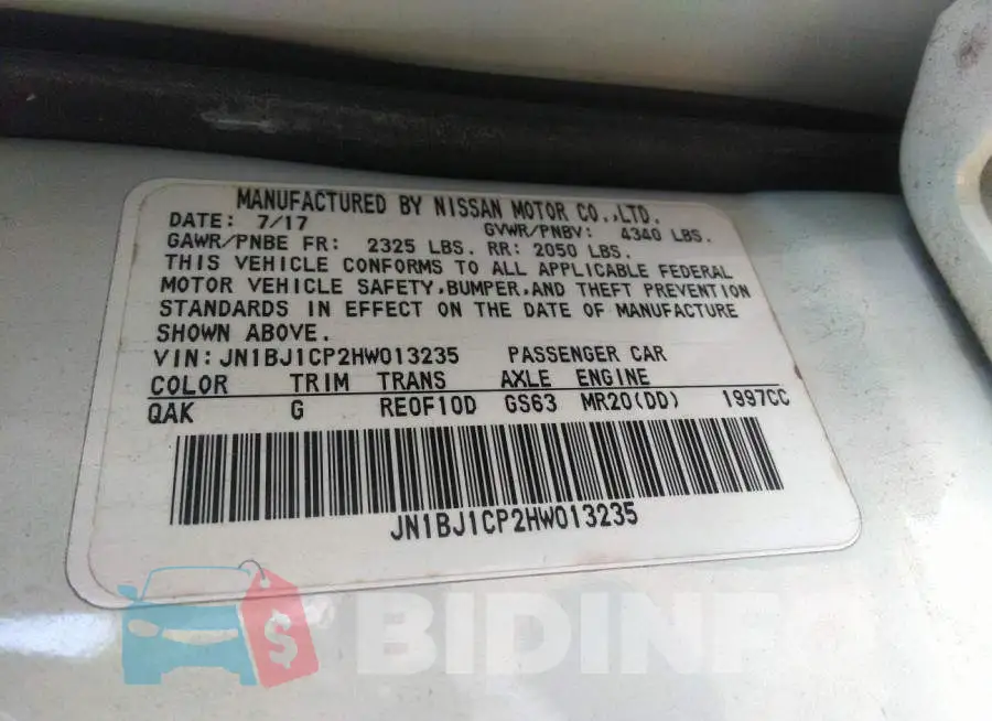 JN1BJ1CP2HW013235 Photo# 9