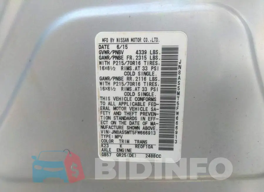JN8AS5MT5FW666913 Photo# 9