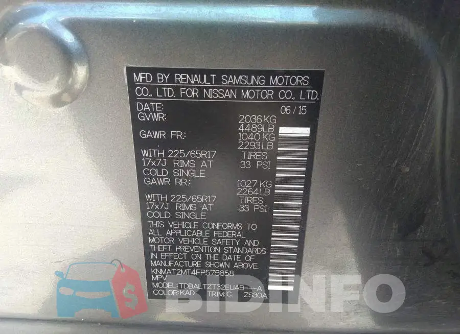 KNMAT2MT4FP575858 Photo# 9