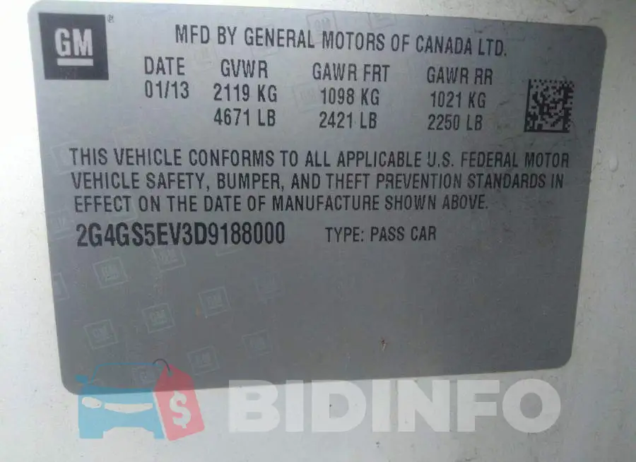 2G4GS5EV3D9188000 Photo# 9