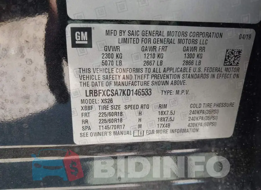 LRBFXCSA7KD146533 Photo# 9