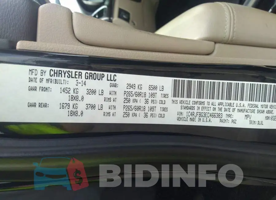 1C4RJFBG3EC466383 Photo# 9