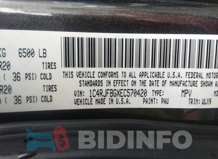 1C4RJFBGXEC570420 Photo# 9