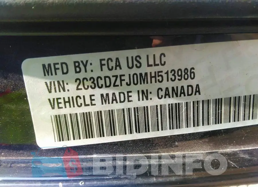 2C3CDZFJ0MH513986 Photo# 9