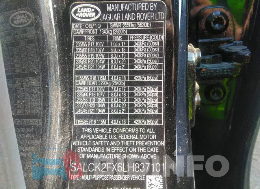 SALCK2FX6LH837101 Photo# 9