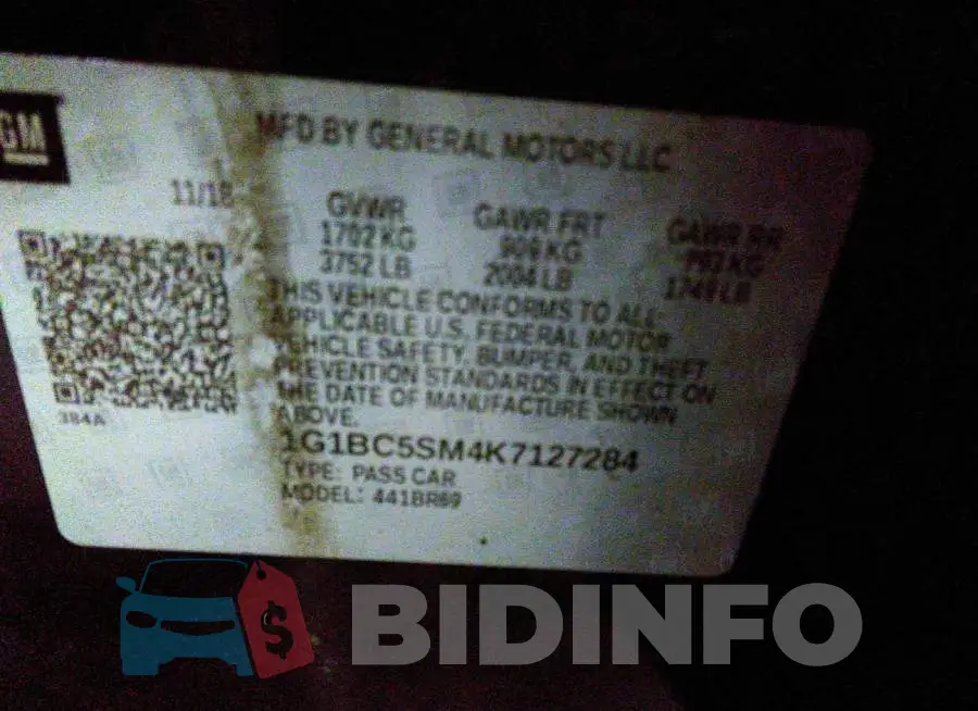 1G1BC5SM4K7127284 Photo# 9