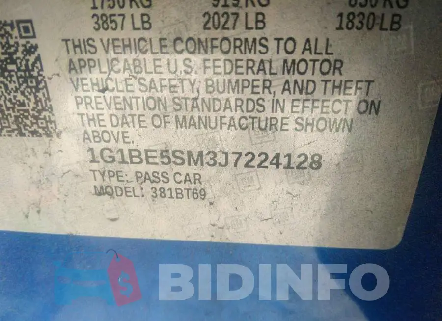1G1BE5SM3J7224128 Photo# 9