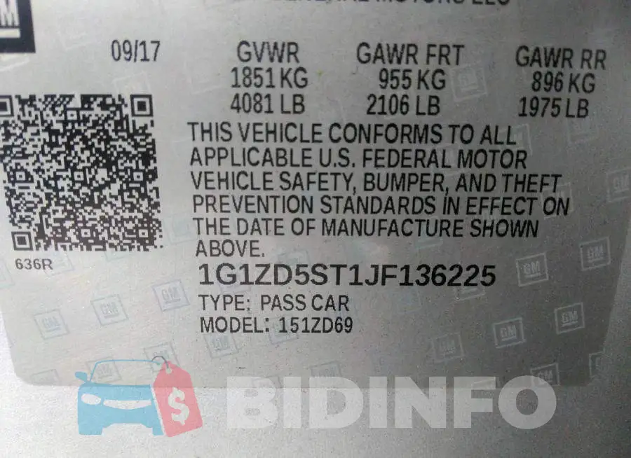 1G1ZD5ST1JF136225 Photo# 9