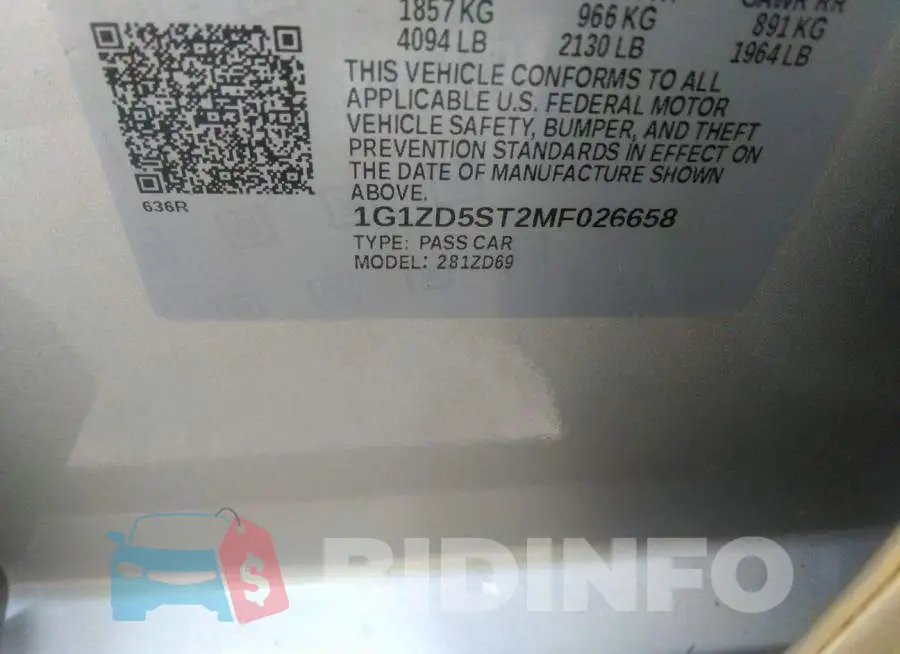 1G1ZD5ST2MF026658 Photo# 9