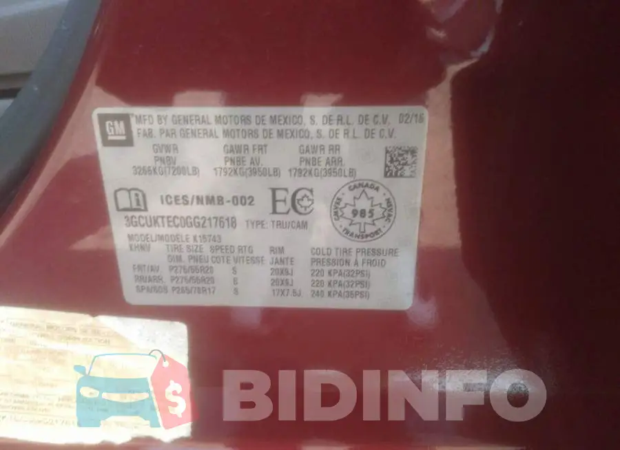 3GCUKTEC0GG217618 Photo# 9