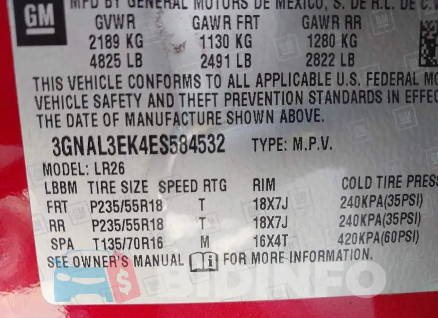 3GNAL3EK4ES584532 Photo# 9