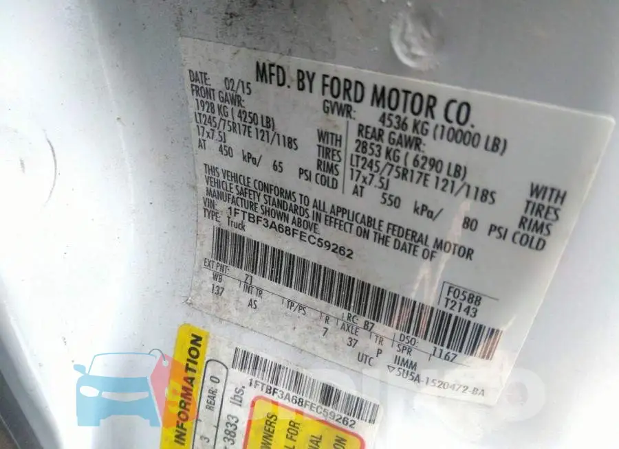 1FTBF3A68FEC59262 Photo# 9