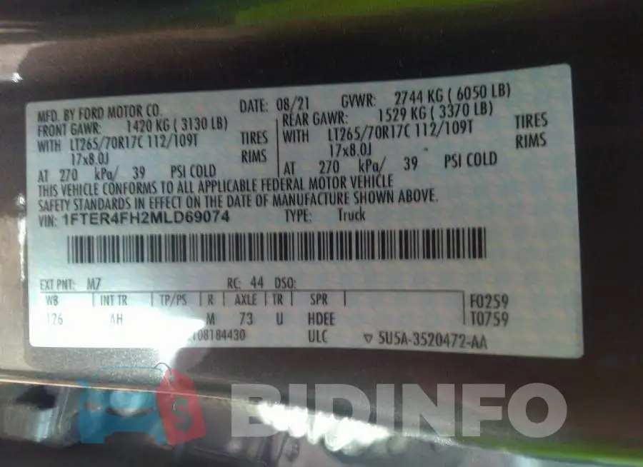 1FTER4FH2MLD69074 Photo# 9
