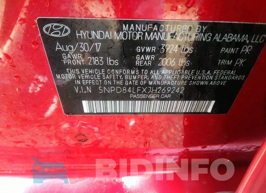 5NPD84LFXJH269242 Photo# 9