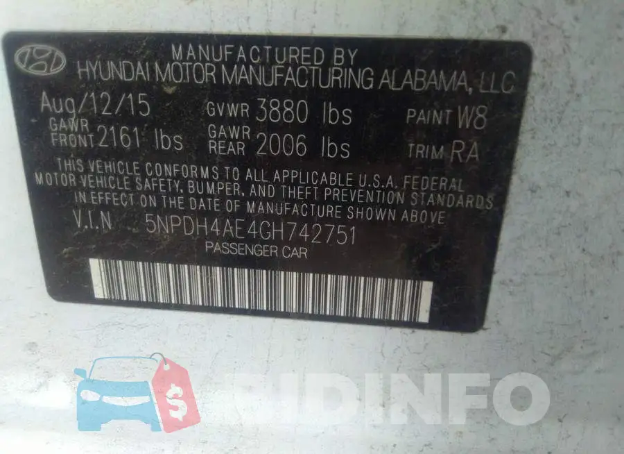 5NPDH4AE4GH742751 Photo# 9