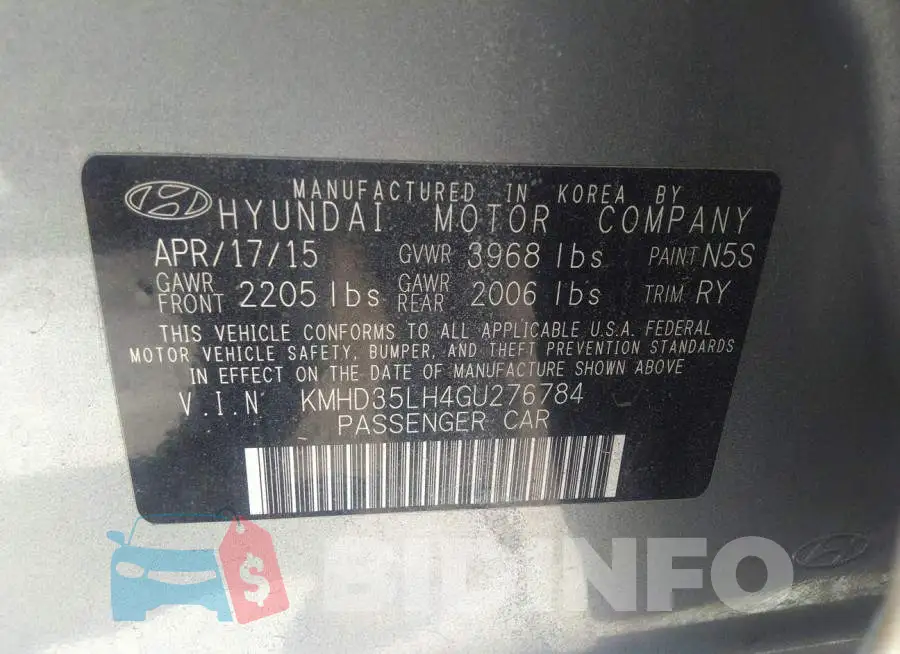 KMHD35LH4GU276784 Photo# 9