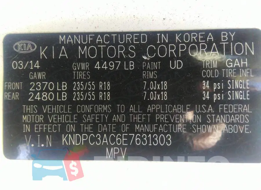 KNDPC3AC6E7631303 Photo# 9
