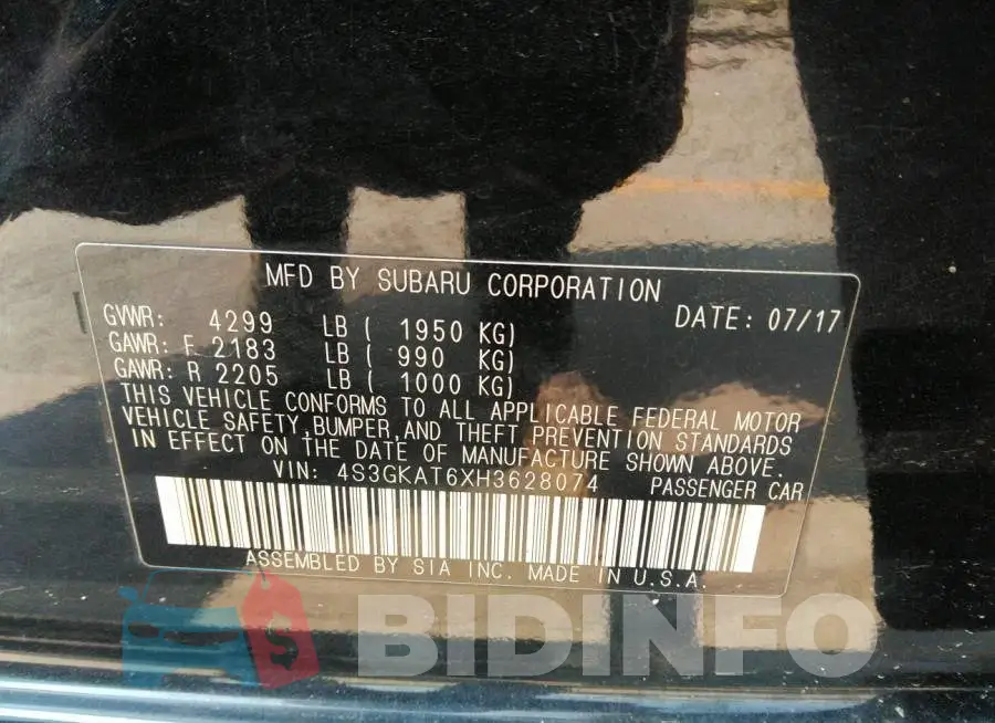 4S3GKAT6XH3628074 Photo# 9