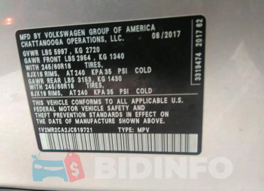 1V2MR2CA2JC519721 Photo# 9