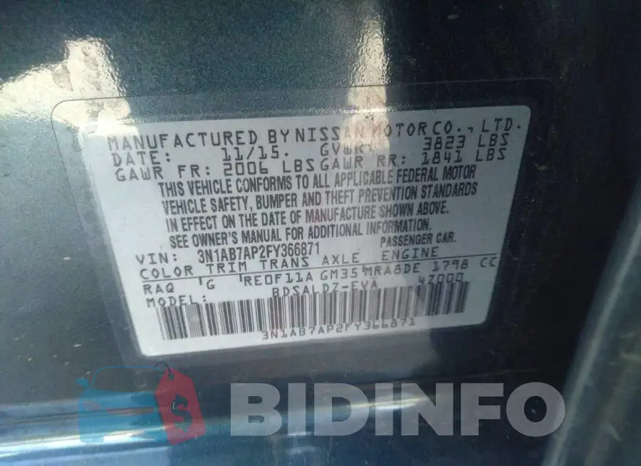 3N1AB7AP2FY366871 Photo# 9