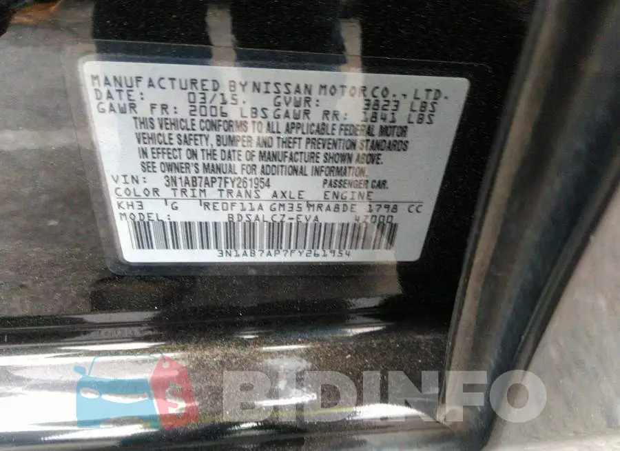 3N1AB7AP7FY261954 Photo# 9