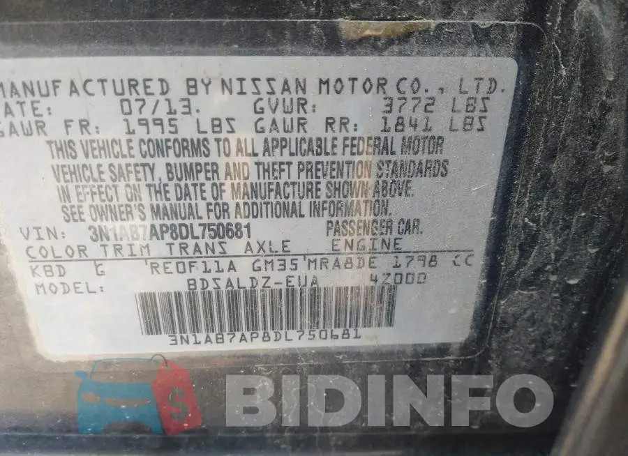 3N1AB7AP8DL750681 Photo# 9