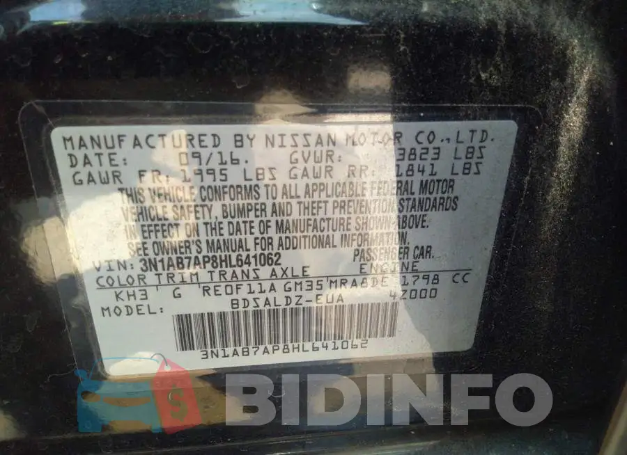 3N1AB7AP8HL641062 Photo# 9