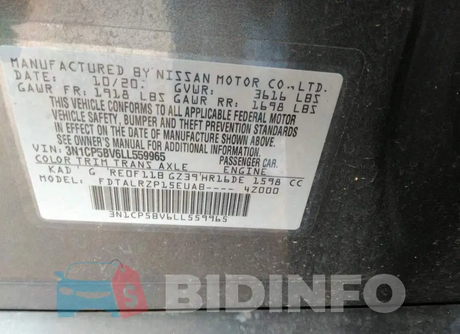 3N1CP5BV6LL559965 Photo# 9