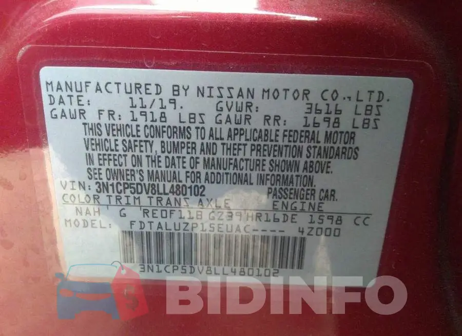 3N1CP5DV8LL480102 Photo# 9