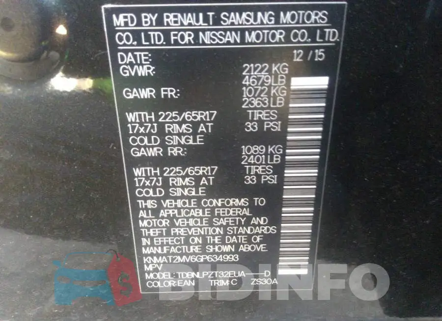 KNMAT2MV6GP634993 Photo# 9