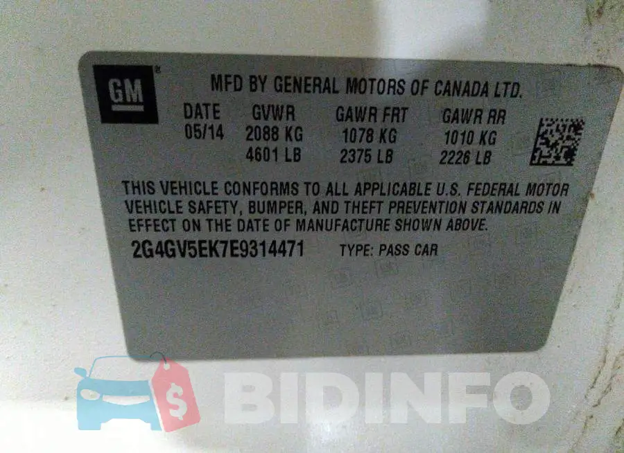 2G4GV5EK7E9314471 Photo# 9