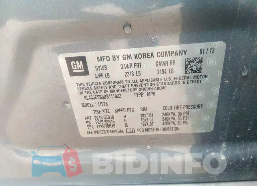 KL4CJCSB9DB111922 Photo# 9