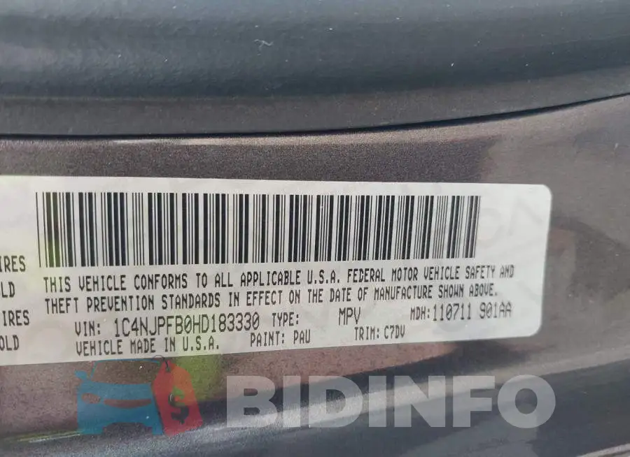 1C4NJPFB0HD183330 Photo# 9