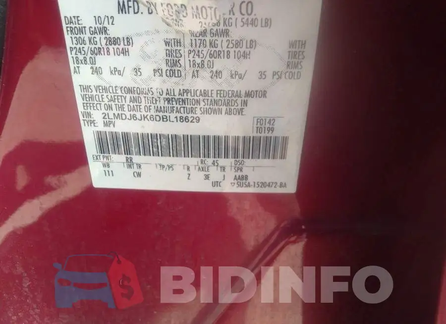 2LMDJ6JK6DBL18629 Photo# 9