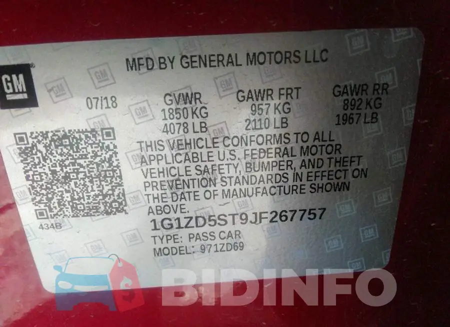 1G1ZD5ST9JF267757 Photo# 9