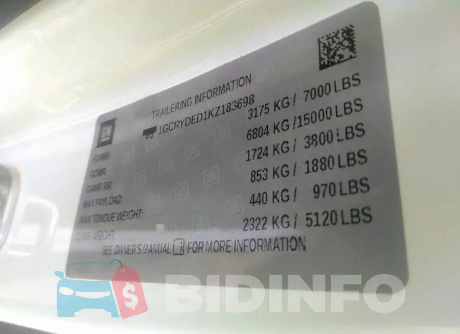 1GCRYDED1KZ183698 Photo# 9