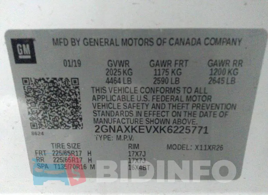 2GNAXKEVXK6225771 Photo# 9