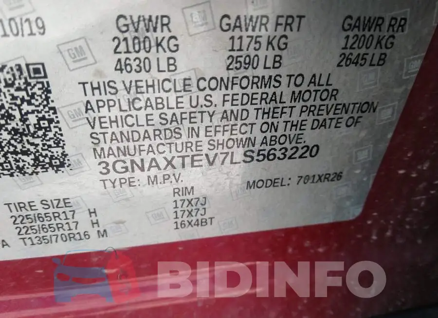3GNAXTEV7LS563220 Photo# 9