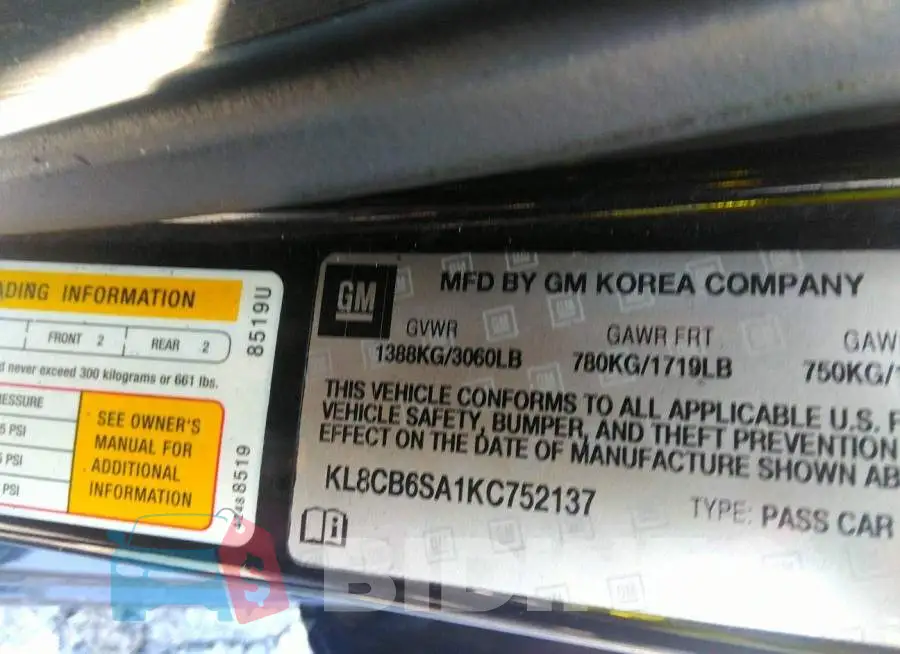 KL8CB6SA1KC752137 Photo# 9