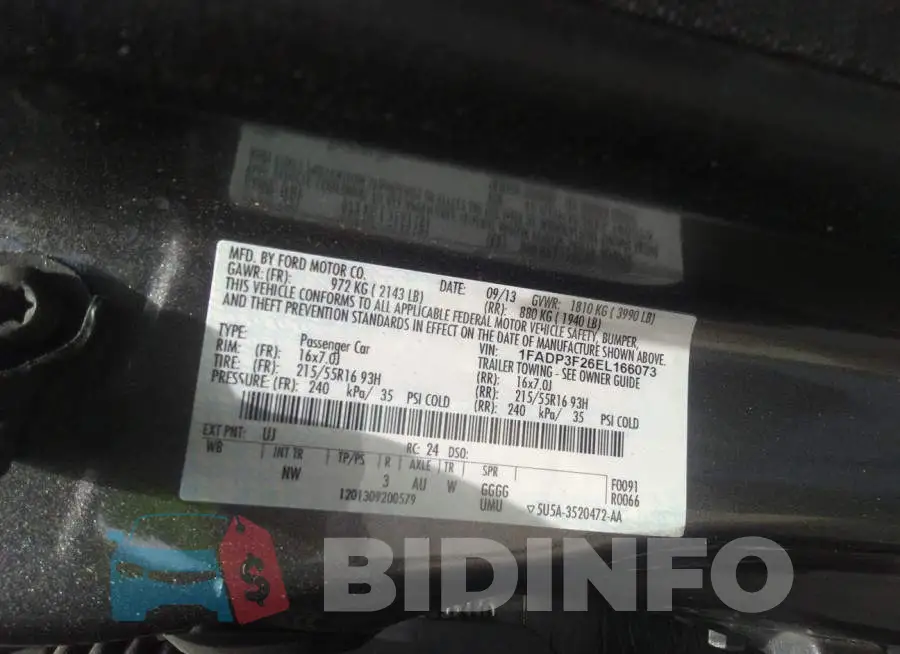 1FADP3F26EL166073 Photo# 9