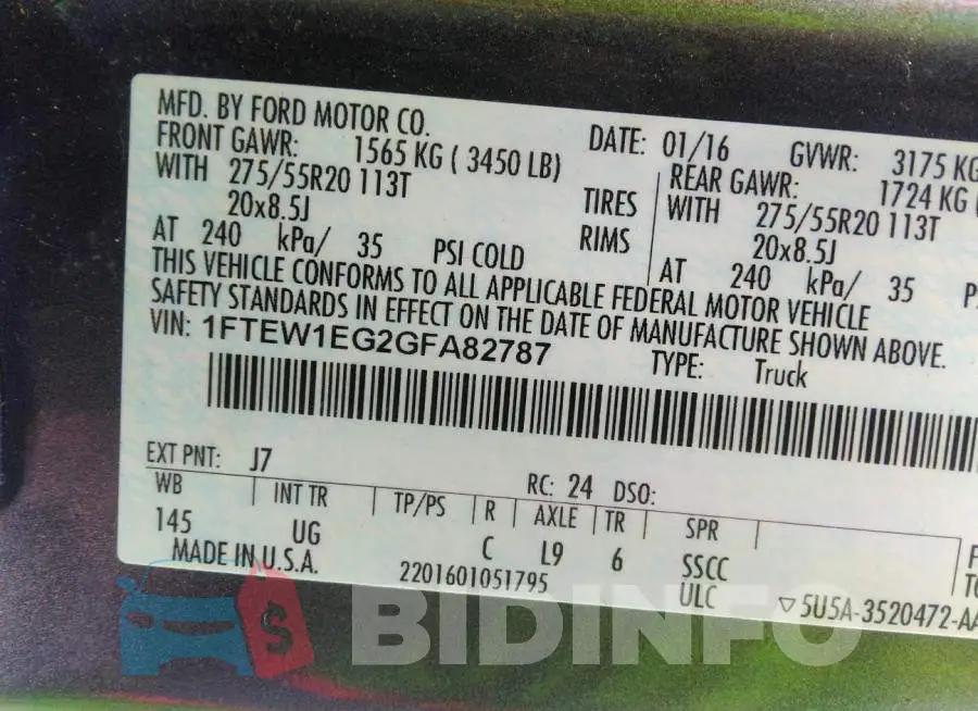 1FTEW1EG2GFA82787 Photo# 9