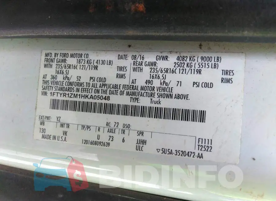 1FTYR1ZM1HKA05048 Photo# 9
